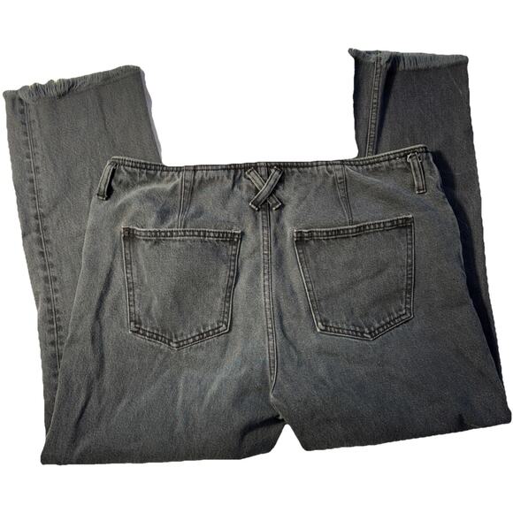 Current/Elliott The Roller Jeans Sz 31 Black Frayed Hem Cropped Denim - Picture 9 of 9